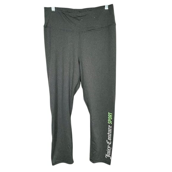 NWOT Juicy Couture Sport Cropped Hi-Rise Logo Leggings Gray Size Medium - Picture 3 of 11